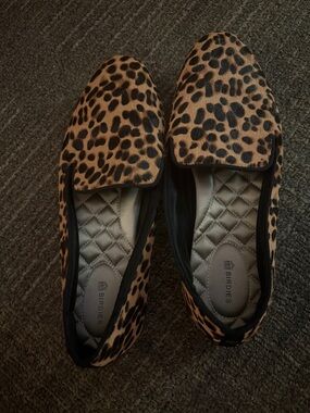 Birdies Leopard-Print Loafers in Tan and Black